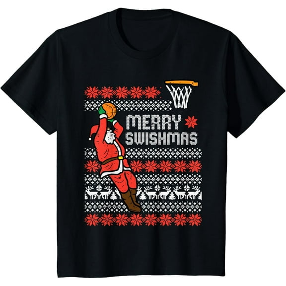 Kids Christmas Party T-Shirt – Funny Santa Dance Graphic Tee for Boys