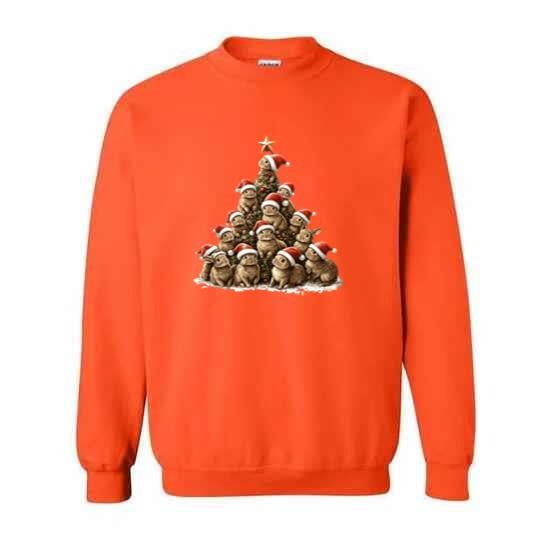 Kids Christmas Rabbit Bunny Tree Holiday Pet Lover Sweatshirt up to 5XL