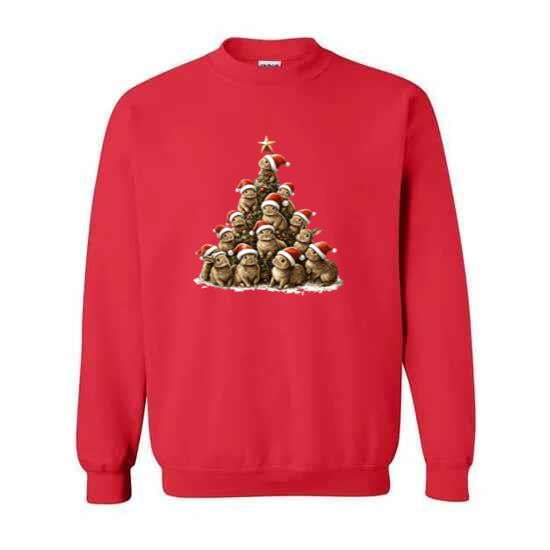 Kids Christmas Rabbit Bunny Tree Holiday Pet Lover Sweatshirt up to 5XL