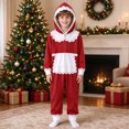 Kids Christmas Santa White Edge Hooded Jumpsuit Red Air Layer Outfit ...