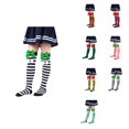 thumbnail image 1 of Kids Christmas Socks, 2 Pairs Warm Knee High Long Striped Over the Knee Stockings with Bow for Boys Girls, 1 of 3