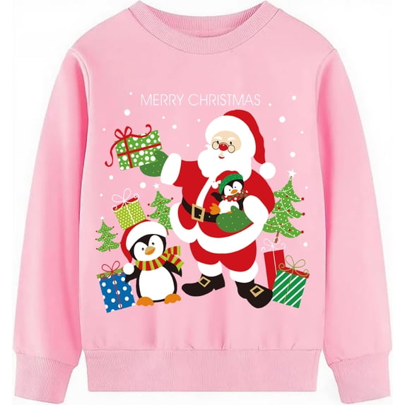 Kids Christmas Sweatshirt Boys Girls Merry Christmas Shirt Xmas Cotton Long Sleeve Tops for 9T