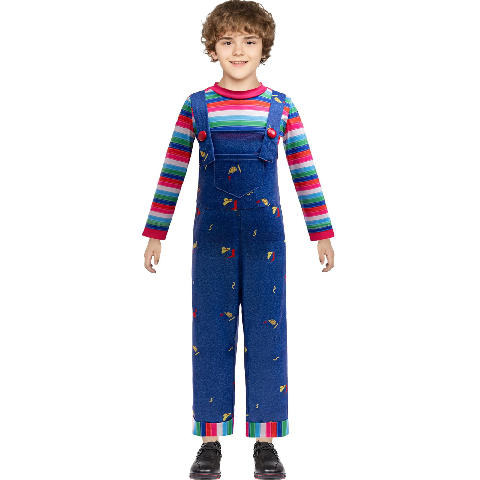 Kids Chucky Costume for Kids Boys Girls Jumpsuit Overalls Halloween ...