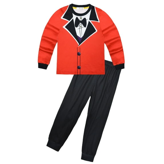 Kids Two-Piece Pajama Clown Cosplay Costume Sweatshirt Outfit for 4-9Y