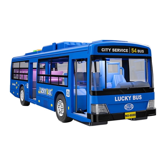 Kids City Bus Toy With Opening Doors Light And Sound Friction Powered Vehicle For Kids Toddler Pretend Play Educational Toy Bus