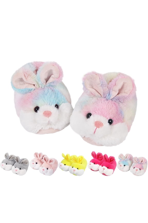 Kids Classic Bunny Slippers,Cute Animal Anti Slip House Shoes for Boy and Girl,Colorful Rabbit Slippers Christmas Halloween Easter GiftsSize5-6