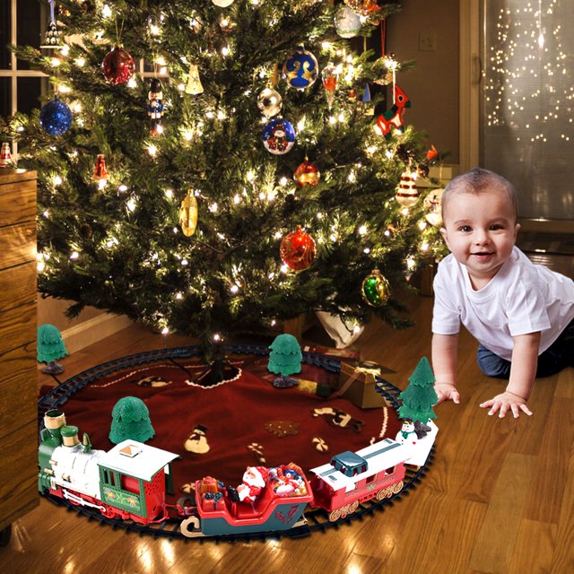 Kids Classic Electric Railway Train Car Track Play Set Toy Train Set