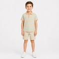 thumbnail image 1 of Kids' Classic Polo Shirt Striped Short Sleeve Youth Collared Top Weekend Polo Shirt, 1 of 3