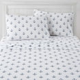 thumbnail image 1 of Kids Classic Printed Microfiber Sheet Sets, Ultra Soft Fitted Sheets with Straps - Anchor, Full Size, 1 of 5