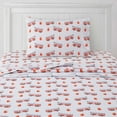 thumbnail image 1 of Kids Classic Printed Microfiber Sheet Sets, Ultra Soft Fitted Sheets with Straps - Fire Trucks, Twin Size, 1 of 5