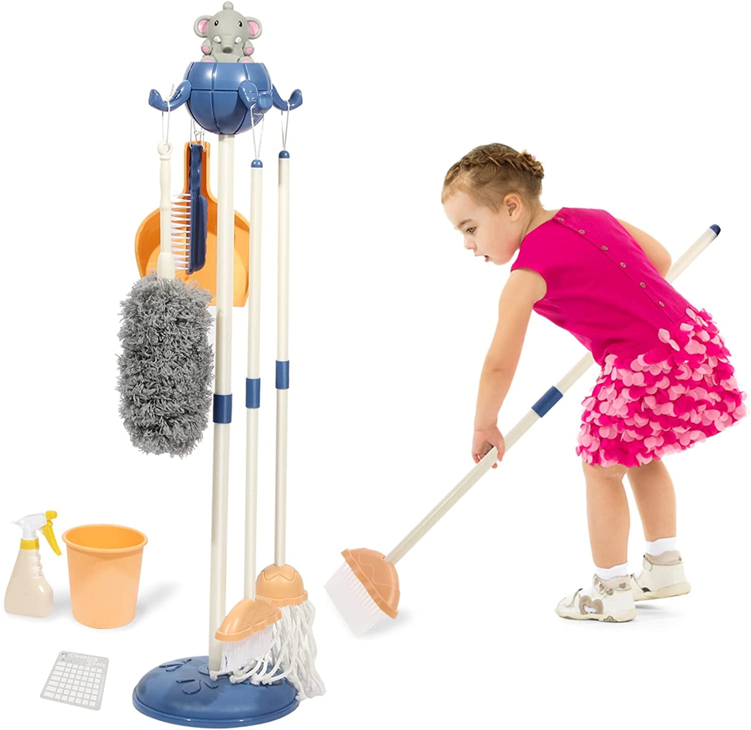 Kids mop and store broom set