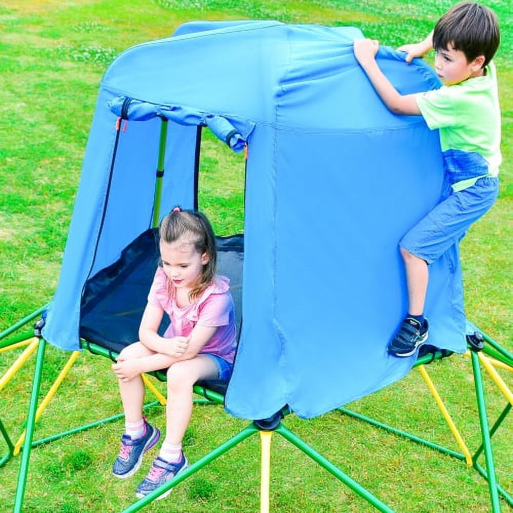 Kids Climbing Dome with Play Tent 10FT Jungle Gym Geodesic Dome Climber Outdoor Toys with Rust