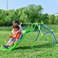 thumbnail image 1 of Kids Climbing Dome with Wave Slide, Indoor Outdoor Geodesic Climber, Toddlers Climber Paly Center with Metal Frame for Backyard, 1 of 9