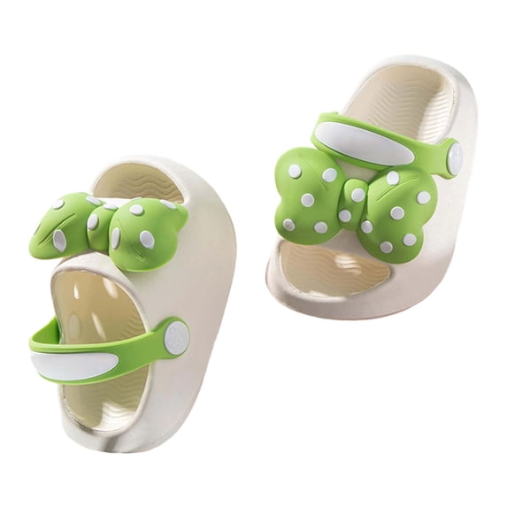 Kids Clog Sandals with Bow, Cute Polka Dot -On Slippers, Soft Non- Indoor Outdoor Shoes for Boys and Girls