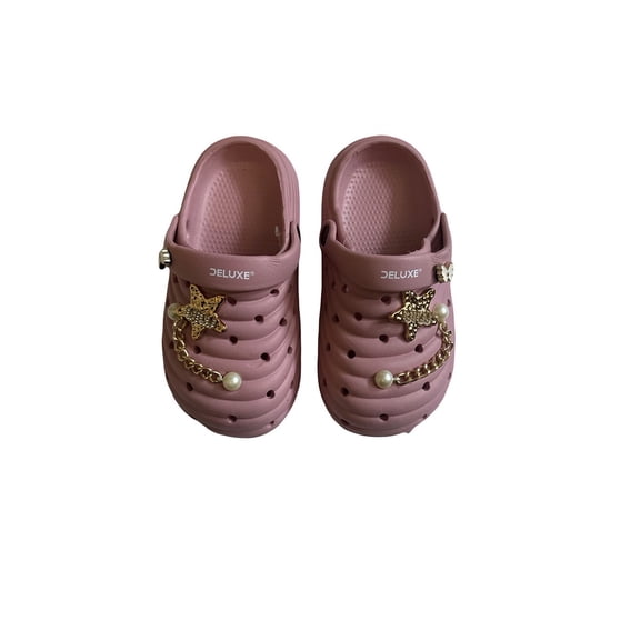Kids Clogs with Chain Charms - Pink US Kid Size 02