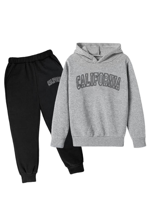 Kids Clothes Boys 2T-3T Children's Hoodie Pullover Sweatshirt Set Popular Printed Hoodie Set On Underwear 2023 Casual Letter Printed Long Sleeve Out Wear Z0B-Dark Gray, 5-6 Years