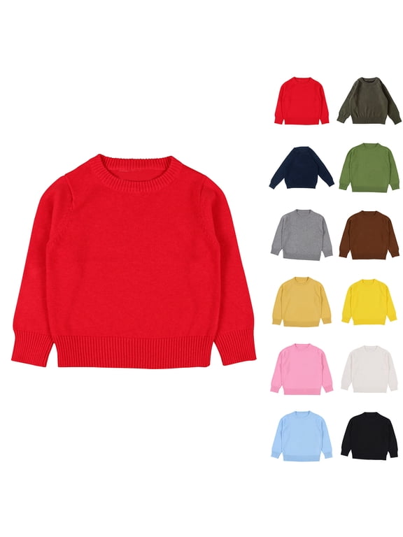 Kids Clothes Boys And Girls Solid Color Sweater Pullover Knitted Sweater Candy Base Sweater Gold 3-4 Years
