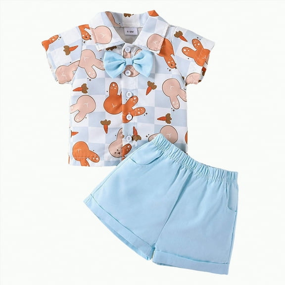 Kids Clothes Boys Boy Spring Summer Cotton Soft Printed Short Sleeved Casual 0 6 12 18 24 Months 2T 3T Tops And Shorts Two Piece Set Pieces