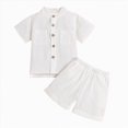 thumbnail image 1 of Kids Clothes Boys Infant Boy's Spring Summer Cotton Button Short-sleeved Sports 18-24 Months 2t 3t 4t 5t 6t T Shirts and Shorts Outfits Two Pieces Set, 1 of 6