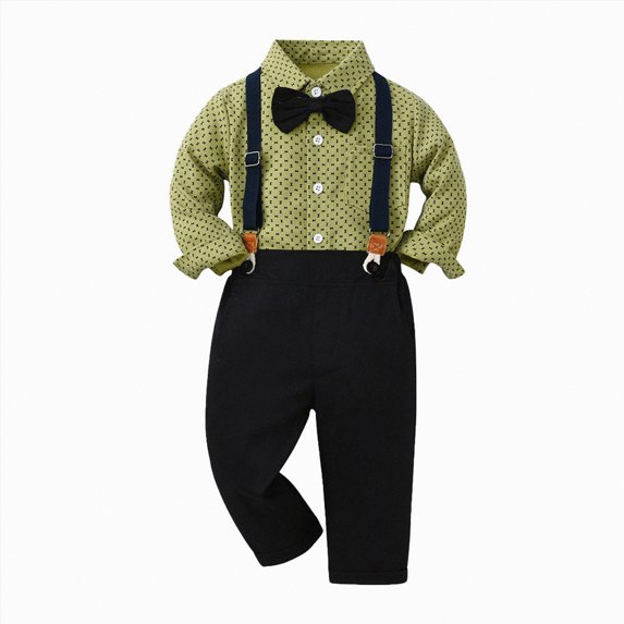 Kids Clothes Boys Infant Girl Fall Winter Button Down Long Sleeve Elastic Waist 6M 1T 2T 3T Everyday Outfit Set 2PCS