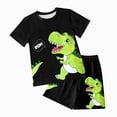 thumbnail image 1 of Kids Clothes Boys Toddler Baby Boy Set Spring Summer Cotton Elastic Print 18-24 Months 2t 3t 4t 5t 6t Tshirt Shorts T-Shirt with Solid 2Pcs Outfit Dinosaur Summer Pajamas Sleepwear Set, 1 of 4