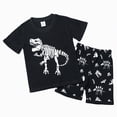 thumbnail image 1 of Kids Clothes Boys Toddler Baby Boy Set Spring Summer Cotton Elastic Print 18-24 Months 2t 3t 4t 5t 6t Tshirt Shorts T-Shirt with Solid 2Pcs Outfit Dinosaur Summer Pajamas Sleepwear Set, 1 of 7