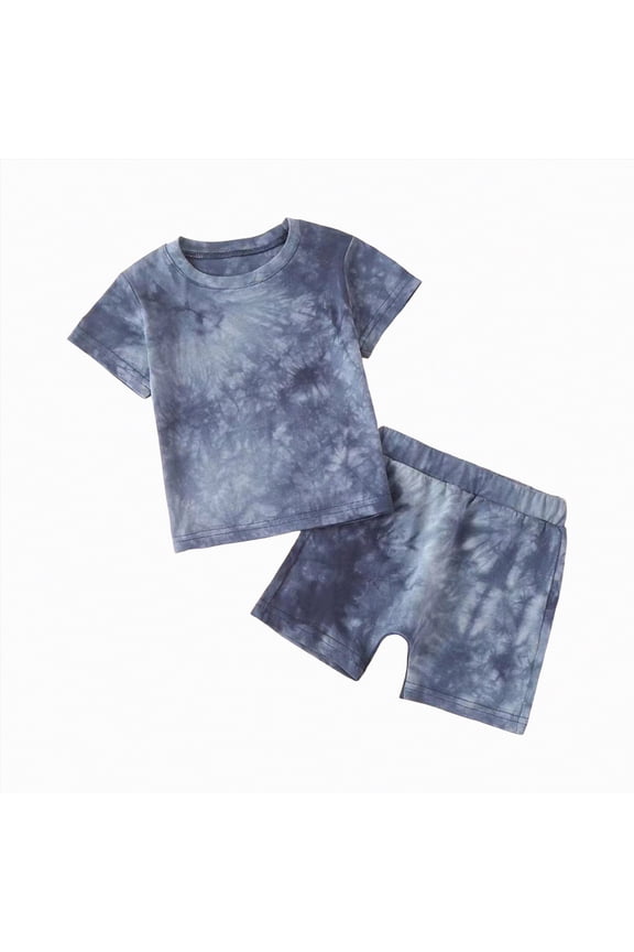 Kids Clothes Boys Toddler Baby Boy Set Unisex Spring Summer Cotton Round Neck Print Short Sleeved Training 6 12 18 24Months 2T 3T T-Shirt & Shorts Tops 2PCS