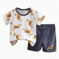 thumbnail image 1 of Kids Clothes Boys Toddler Baby Boy Summer Cotton Letter Printed Short-sleeved Training 6 12 18 24Months 2T 3T Sweat Outfit Pants Set 2 Piece, 1 of 7