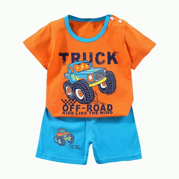 Kids Clothes Boys Toddler Boy Summer Shorts Set Child Cotton Animal Print Short Sleeved Casual 12 18 24 Month 3T 4T 5T T-Shirt and Tops Shorts Two Pieces