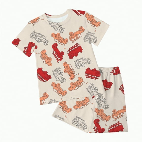 Kids Clothes Boys Toddler Children's Spring Summer Elastic Printed Short Sleeve Training 18-24 Months 2t 3t 4t 5t 6t T Shirt Pullover Tops Shorts Tops Shorts 2-Piece Set