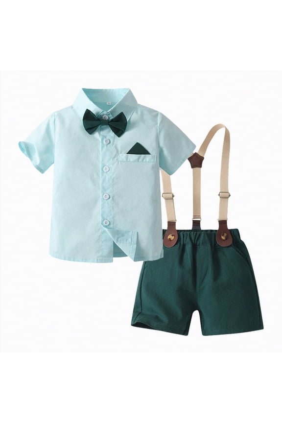 Kids Clothes Boys Toddler Summer Cotton Button Printed Sleeveless Training 3 6 12 18 24 Months 3T T Shirt and Shorts Shirts Tops Outfits Set 2-Piece