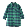 thumbnail image 1 of Kids Clothes Classic Casual Cotton Button Down Plaid Shirts with Pocket Long Sleeve School Lapel Collar Long Jackets Outerwear Fall Winter 2-13 Years, 1 of 2
