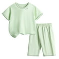thumbnail image 1 of Kids Clothes Cotton Short Set Casual Outfit Summer Short Sleeve Top and Shorts 2-12Y, 1 of 4