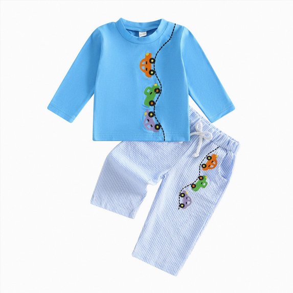 Kids Clothes Crewneck Graphic Sweatshirt & Jogger Pants Outfits