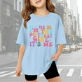 thumbnail image 1 of Kids Clothes For Girls Letter Girls Short Sleeve Tops Loose Soft Toddler Summer Clothes Kids Clothes Girls 9-10 Years Cute&nbsp;Girl&nbsp;Clothing, 1 of 5