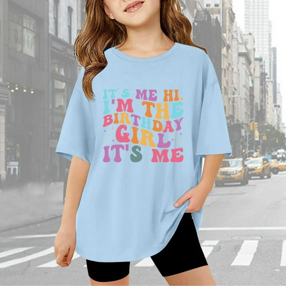 Kids Clothes For Girls Letter Girls Short Sleeve Tops Loose Soft Toddler Summer Clothes Kids Clothes Girls 9-10 Years Cute Girl Clothing
