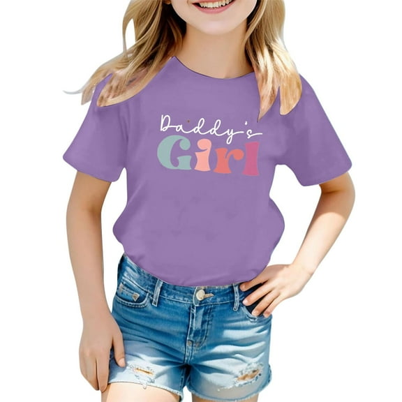 Kids Clothes For Girls Letter Short Sleeve Shirt For Girls Trendy Toddler Summer Outfits 3-4 Years Clothes For Girls Cute&nbsp;Girl&nbsp;Clothing