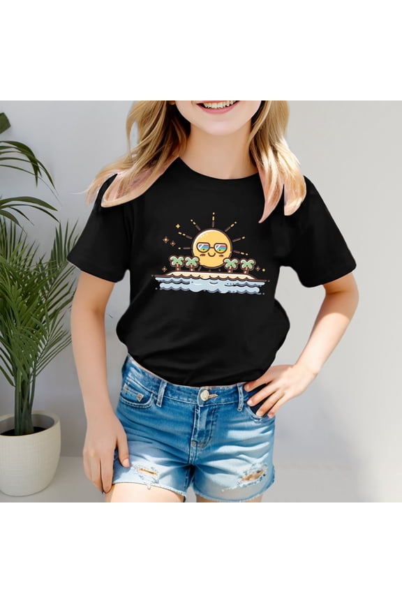 Kids Clothes For Girls Summer Girls Short Sleeve Tops Loose Soft Summer Clothes For Girls 3-4 Years Clothes For Girls Cute&nbsp;Girl&nbsp;Clothing