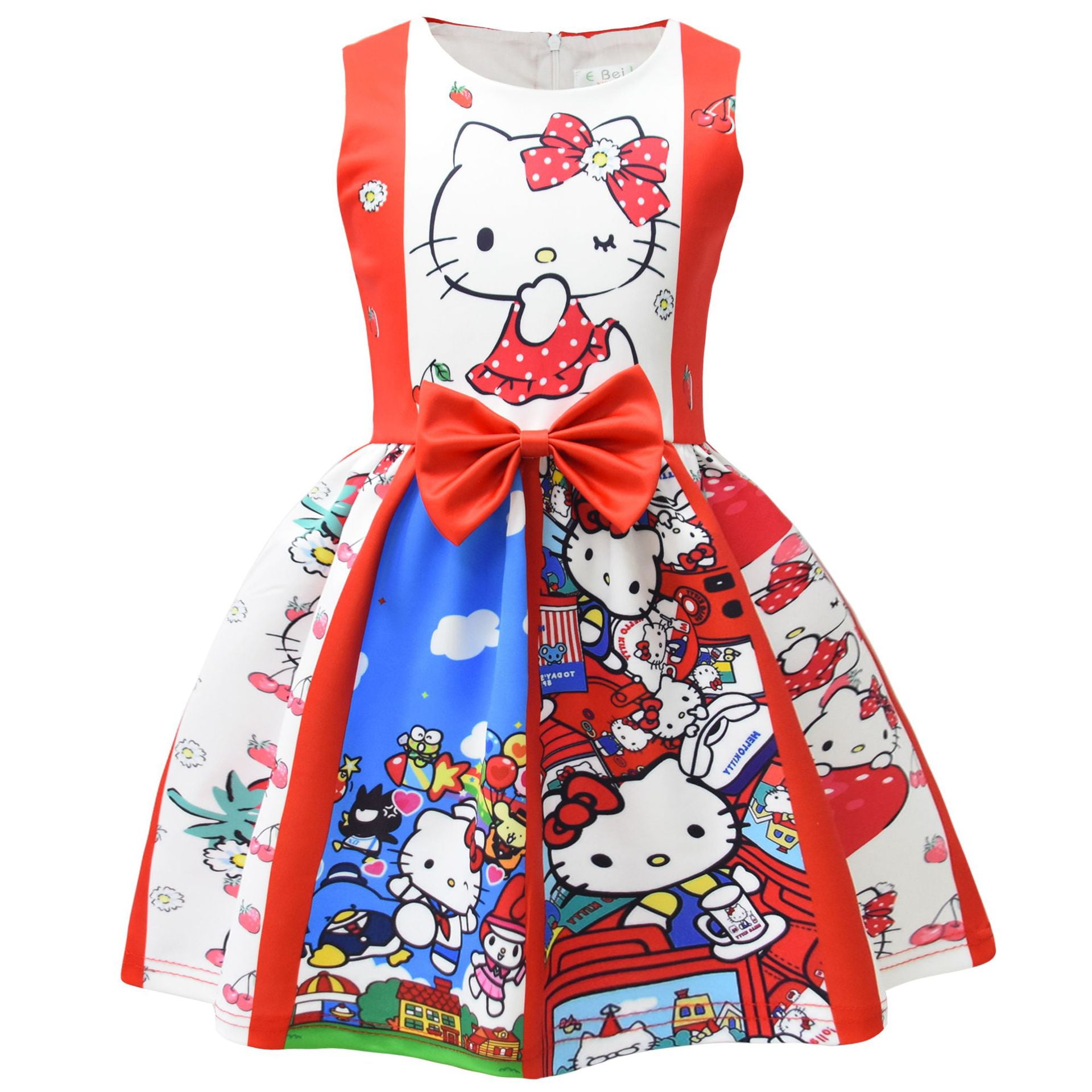 Kids Clothes Girls Cartoon Cute Hello Kitty Dress Kawaii Princess Dress