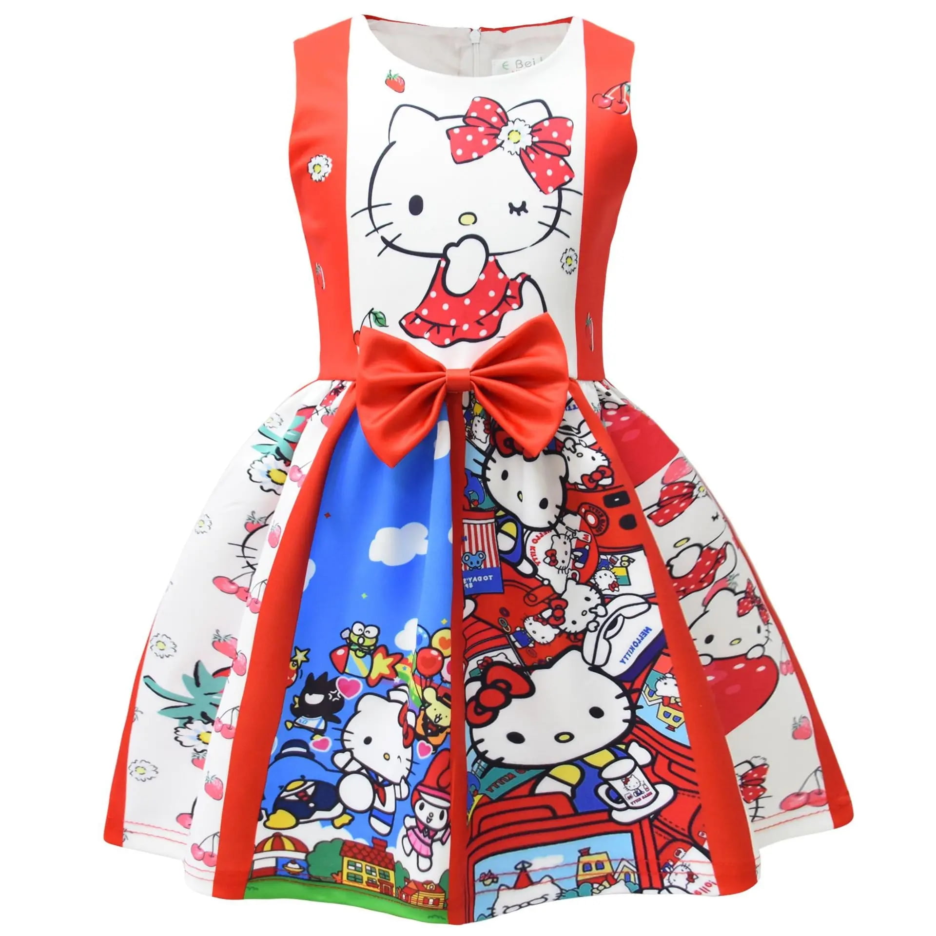 Kids Clothes Girls Cartoon Cute Hello Kitty Dress Kawaii Princess Dress
