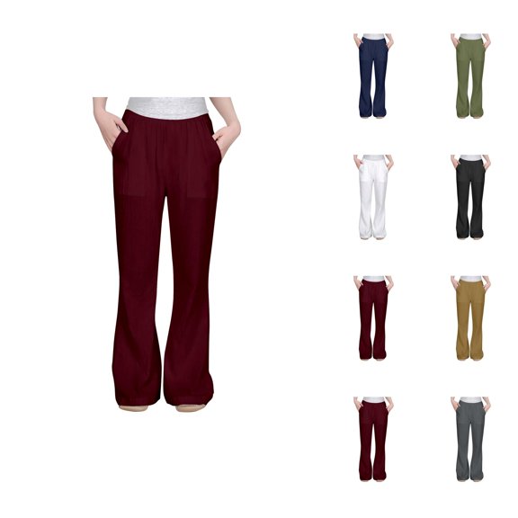 Kids Clothes Girls Girls Pants Girls Pants Casual Flowy Loose Fit Linen Pants High Waist Pant Loose Flared Pants Kids Trousers Beach Pants