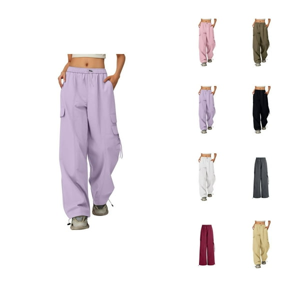 Kids Clothes Girls Pants Cargo Pants For Girls Casual High Waisted Drawstring Loose Fit Pants Clothing Teen Girls Jogger Pants
