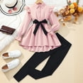 thumbnail image 1 of Kids Clothes Girls Two Piece Girls Outfits Bowknot Shirt Pant Winter Clothes Kids Outfits 11-12 Years, 1 of 6