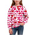 thumbnail image 1 of Kids Clothes Girls Valentine's Day Fall Winter Casual Printed Long Sleeve Crewneck Sweatshirt Size 1-15, 1 of 7