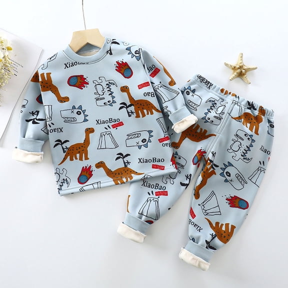 Kids Clothes Set Crewneck Top and Pants Long Sleeve Soft Comfortable Cloth Sets Size 18-24 Months