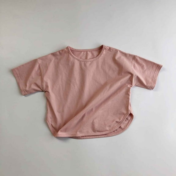 Kids Clothes for Girls Pink Printed Toddler Girl Short Sleeve Shirt Summer Clothes Girls Trendy Cute Outfits for Girls 3-4 Years