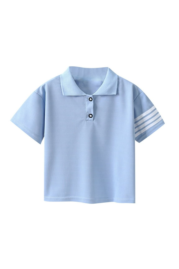 Kids Clothes for Girls under $5 Polo Shirt Short-sleeved Summer Boys T-shirt Lapel Shirts 1-12Y