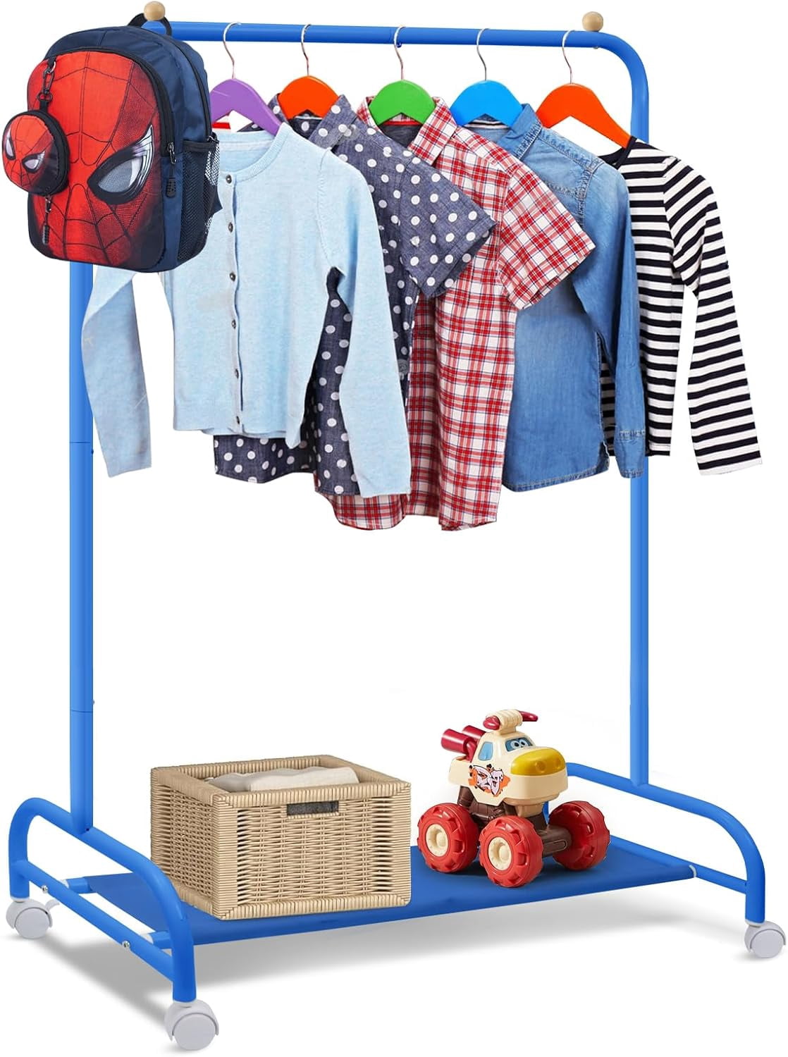Kids Clothing Rack, Baby Clothes Rack for Hanging Clothes with Wheels ...