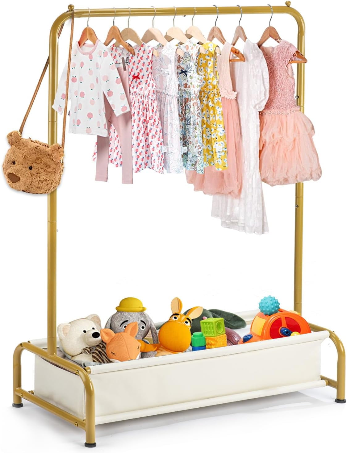 Kids Clothing Rack-Portable Kids Clothing Rack with Storage Shelf ...