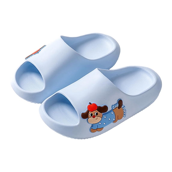 Kids Cloud Slides Boys Girls Cartoon Outdoor Slippers Nonslip Summer Beach Pool Shoes Comfy Thick Sole Slip on Sandals Light Blue 1.5 Big Kid